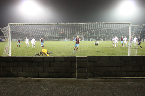 Conor Meade steps up to bury his third penalty of the night